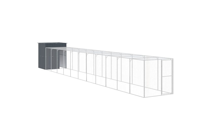 vidaXL 3189113 Chicken Cage With Run Anthracite 165x1271x181cm Galvanised Steel vidaXL 3189113 Chicken Cage With Run Anthracite 165x1271x181cm Galvanised Steel