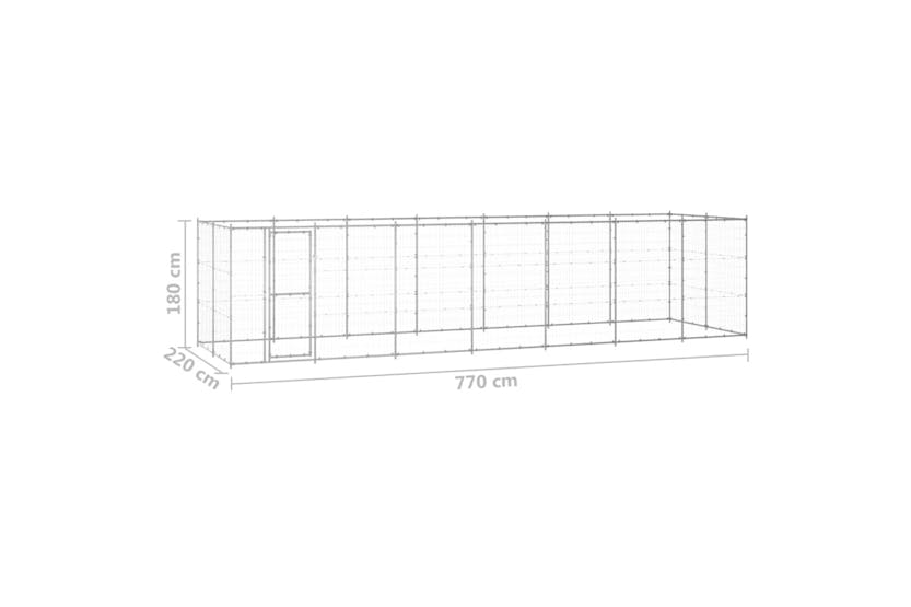 vidaXL 3082310 Outdoor Dog Kennel Galvanised Steel 16.94 M2 vidaXL 3082310 Outdoor Dog Kennel Galvanised Steel 16.94 M2