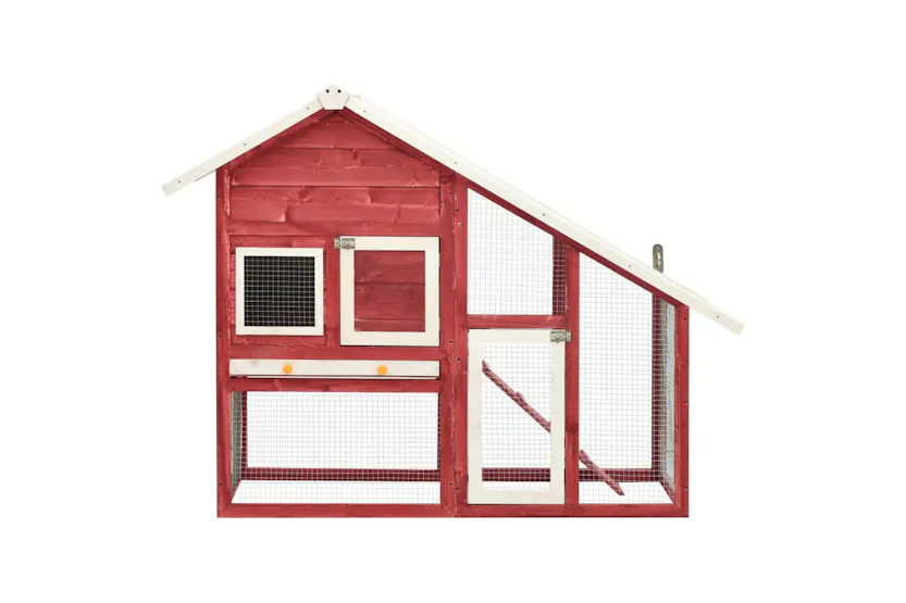 vidaXL 170871 Rabbit Hutch Red And White 140x63x120cm Solid Firwood vidaXL 170871 Rabbit Hutch Red And White 140x63x120cm Solid Firwood