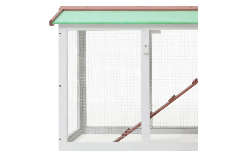 vidaXL 170841 Outdoor Large Rabbit Hutch Brown And White 145 X 45 X 84 Wood vidaXL 170841 Outdoor Large Rabbit Hutch Brown And White 145 X 45 X 84 Wood