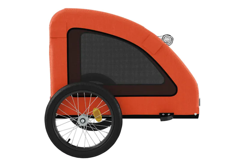 vidaXL 93963 Pet Bike Trailer Orange Oxford Fabric And Iron vidaXL 93963 Pet Bike Trailer Orange Oxford Fabric And Iron