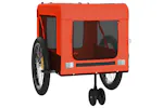 vidaXL 93942 Pet Bike Trailer Orange And Black Oxford Fabric And Iron vidaXL 93942 Pet Bike Trailer Orange And Black Oxford Fabric And Iron