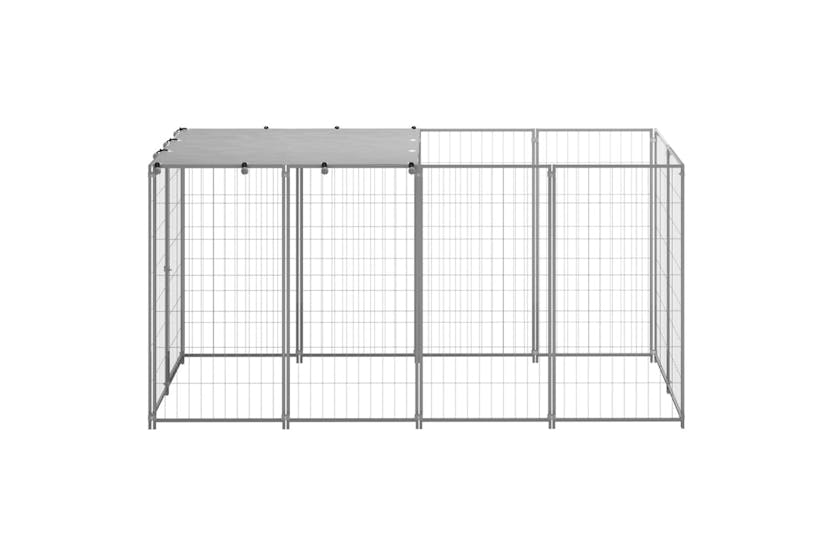 vidaXL 3082202 Dog Kennel Silver 2.42 M2 Steel vidaXL 3082202 Dog Kennel Silver 2.42 M2 Steel