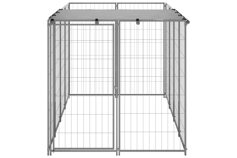 vidaXL 3082202 Dog Kennel Silver 2.42 M2 Steel vidaXL 3082202 Dog Kennel Silver 2.42 M2 Steel