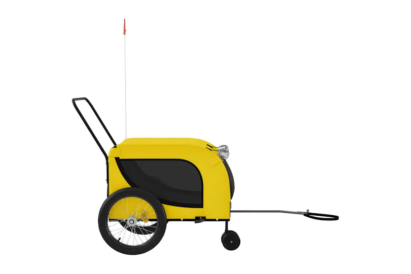 vidaXL 94029 Pet Bike Trailer Yellow And Black Oxford Fabric And Iron vidaXL 94029 Pet Bike Trailer Yellow And Black Oxford Fabric And Iron