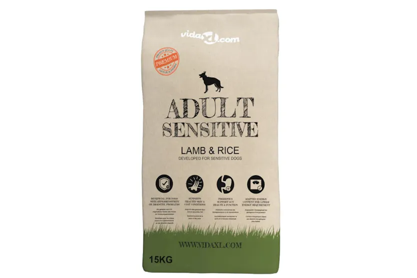 vidaXL 170491 Premium Dry Dog Food Adult Sensitive Lamb & Rice 15 Kg vidaXL 170491 Premium Dry Dog Food Adult Sensitive Lamb & Rice 15 Kg