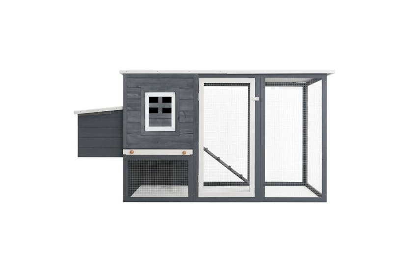 vidaXL 170846 Outdoor Chicken Cage Hen House With 1 Egg Cage Grey Wood vidaXL 170846 Outdoor Chicken Cage Hen House With 1 Egg Cage Grey Wood