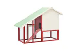 vidaXL 170871 Rabbit Hutch Red And White 140x63x120cm Solid Firwood vidaXL 170871 Rabbit Hutch Red And White 140x63x120cm Solid Firwood