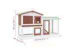 vidaXL 170841 Outdoor Large Rabbit Hutch Brown And White 145 X 45 X 84 Wood vidaXL 170841 Outdoor Large Rabbit Hutch Brown And White 145 X 45 X 84 Wood