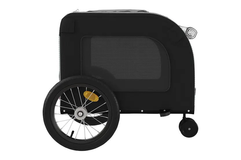 vidaXL 93853 Pet Bike Trailer Black And Grey Oxford Fabric And Iron vidaXL 93853 Pet Bike Trailer Black And Grey Oxford Fabric And Iron