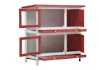 vidaXL 170836 Outdoor Rabbit Hutch 4 Doors Red Wood vidaXL 170836 Outdoor Rabbit Hutch 4 Doors Red Wood