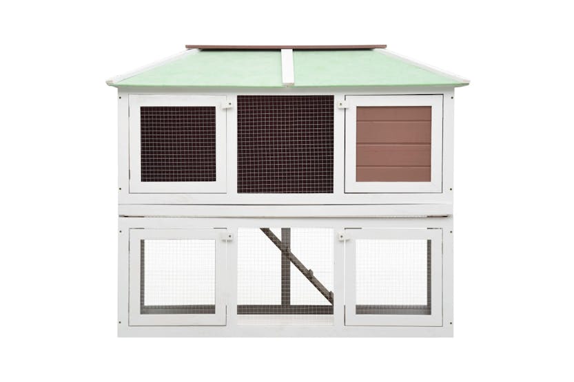 vidaXL 170850 Animal Rabbit Cage Double Floor Brown Wood vidaXL 170850 Animal Rabbit Cage Double Floor Brown Wood