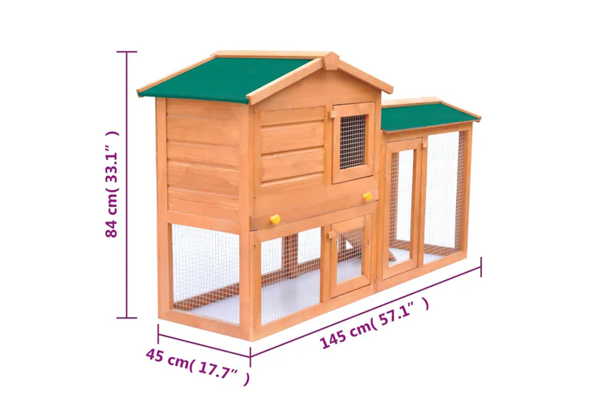 vidaXL 170162 Outdoor Large Rabbit Hutch Small Animal House Pet Cage Wood vidaXL 170162 Outdoor Large Rabbit Hutch Small Animal House Pet Cage Wood