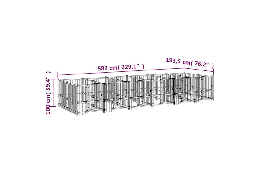vidaXL 3124583 Outdoor Dog Kennel Steel 11.26 M2 vidaXL 3124583 Outdoor Dog Kennel Steel 11.26 M2