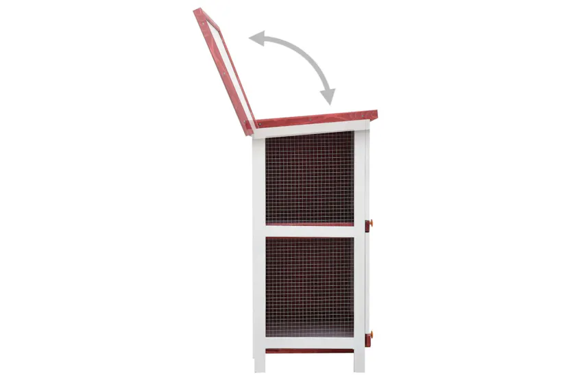 vidaXL 170836 Outdoor Rabbit Hutch 4 Doors Red Wood vidaXL 170836 Outdoor Rabbit Hutch 4 Doors Red Wood