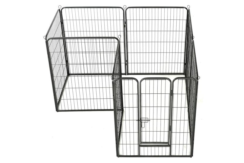 vidaXL 170574 Dog Playpen 8 Panels Steel 80x100cm Black vidaXL 170574 Dog Playpen 8 Panels Steel 80x100cm Black