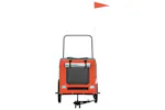 vidaXL 93851 Pet Bike Trailer Orange And Grey Oxford Fabric And Iron vidaXL 93851 Pet Bike Trailer Orange And Grey Oxford Fabric And Iron