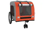 vidaXL 93851 Pet Bike Trailer Orange And Grey Oxford Fabric And Iron vidaXL 93851 Pet Bike Trailer Orange And Grey Oxford Fabric And Iron