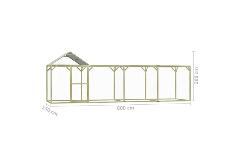 vidaXL 278402 Chicken Cage 6x1.5x2 M Impregnated Pinewood vidaXL 278402 Chicken Cage 6x1.5x2 M Impregnated Pinewood