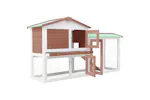 vidaXL 170841 Outdoor Large Rabbit Hutch Brown And White 145 X 45 X 84 Wood vidaXL 170841 Outdoor Large Rabbit Hutch Brown And White 145 X 45 X 84 Wood
