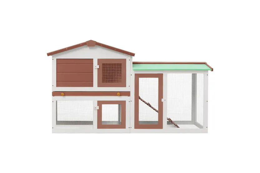 vidaXL 170841 Outdoor Large Rabbit Hutch Brown And White 145 X 45 X 84 Wood vidaXL 170841 Outdoor Large Rabbit Hutch Brown And White 145 X 45 X 84 Wood