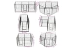 vidaXL 170574 Dog Playpen 8 Panels Steel 80x100cm Black vidaXL 170574 Dog Playpen 8 Panels Steel 80x100cm Black