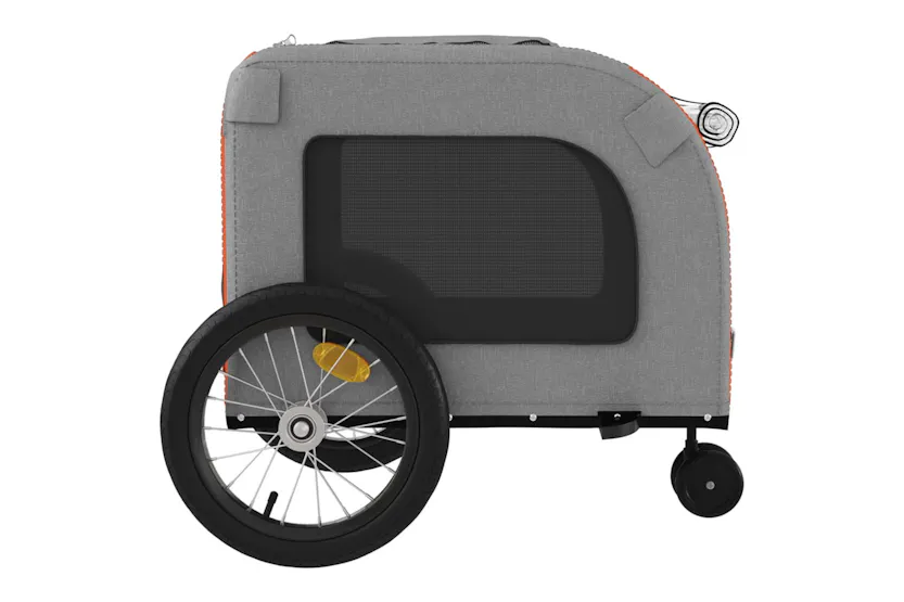 vidaXL 93851 Pet Bike Trailer Orange And Grey Oxford Fabric And Iron vidaXL 93851 Pet Bike Trailer Orange And Grey Oxford Fabric And Iron
