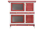 vidaXL 170836 Outdoor Rabbit Hutch 4 Doors Red Wood vidaXL 170836 Outdoor Rabbit Hutch 4 Doors Red Wood