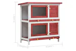 vidaXL 170836 Outdoor Rabbit Hutch 4 Doors Red Wood vidaXL 170836 Outdoor Rabbit Hutch 4 Doors Red Wood