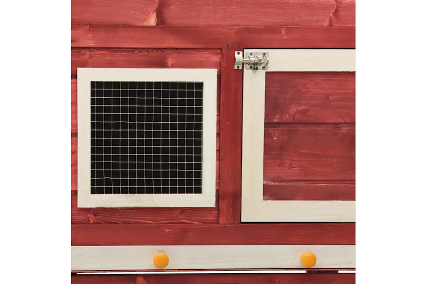 vidaXL 170871 Rabbit Hutch Red And White 140x63x120cm Solid Firwood vidaXL 170871 Rabbit Hutch Red And White 140x63x120cm Solid Firwood