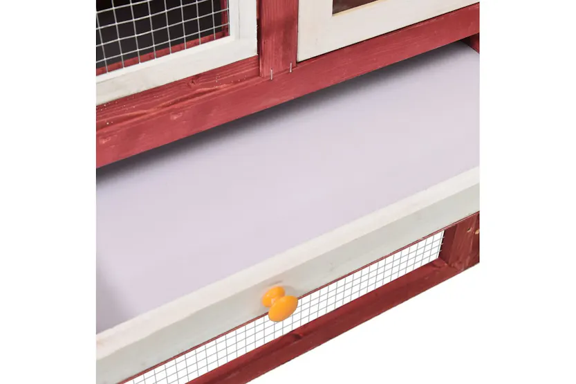 vidaXL 170871 Rabbit Hutch Red And White 140x63x120cm Solid Firwood vidaXL 170871 Rabbit Hutch Red And White 140x63x120cm Solid Firwood
