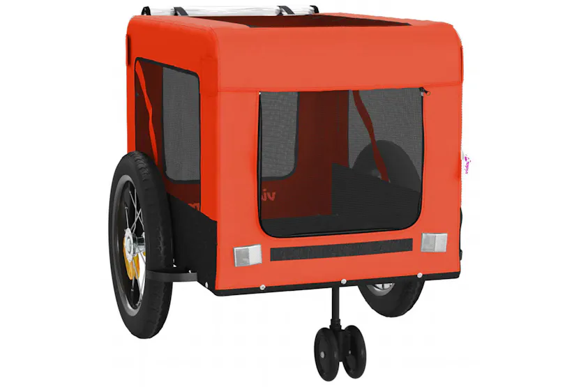 vidaXL 93928 Pet Bike Trailer Orange And Black Oxford Fabric And Iron vidaXL 93928 Pet Bike Trailer Orange And Black Oxford Fabric And Iron
