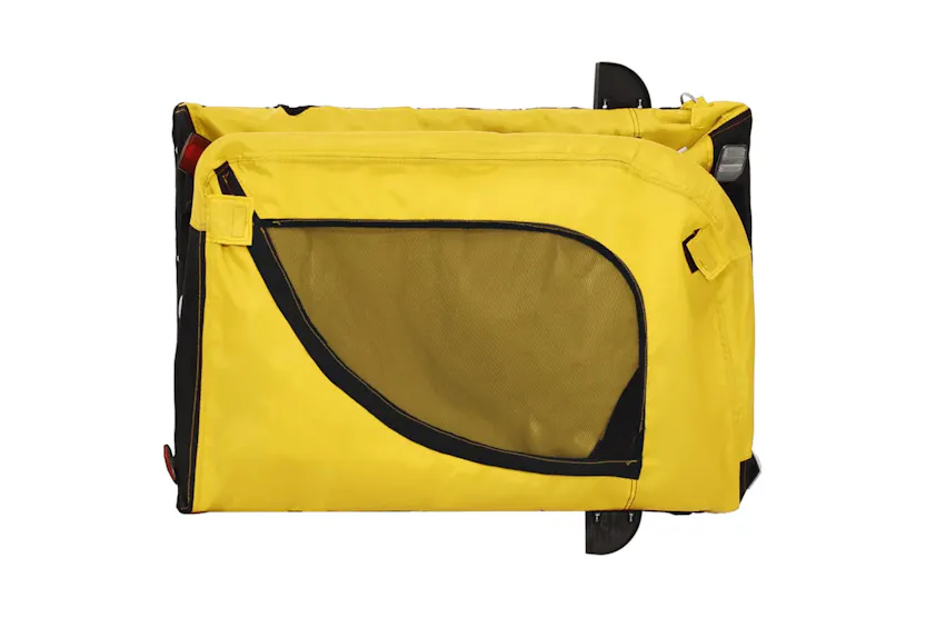 vidaXL 94029 Pet Bike Trailer Yellow And Black Oxford Fabric And Iron vidaXL 94029 Pet Bike Trailer Yellow And Black Oxford Fabric And Iron