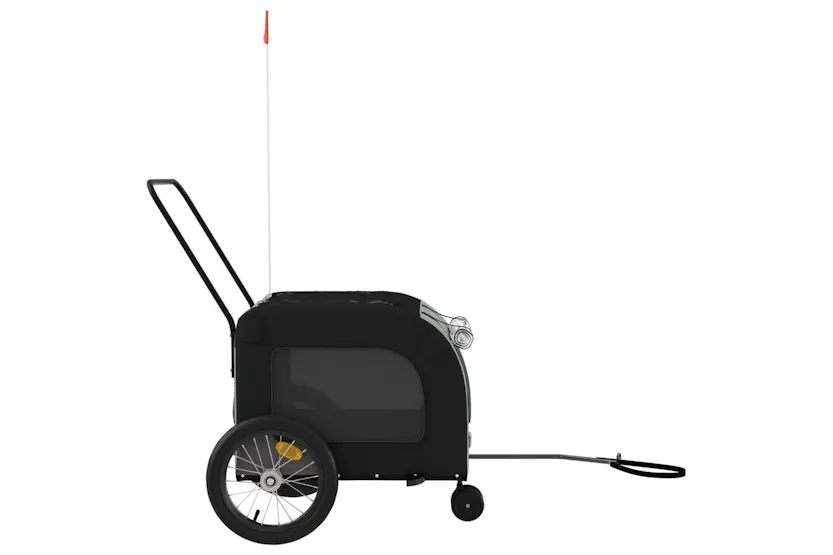 vidaXL 93853 Pet Bike Trailer Black And Grey Oxford Fabric And Iron vidaXL 93853 Pet Bike Trailer Black And Grey Oxford Fabric And Iron
