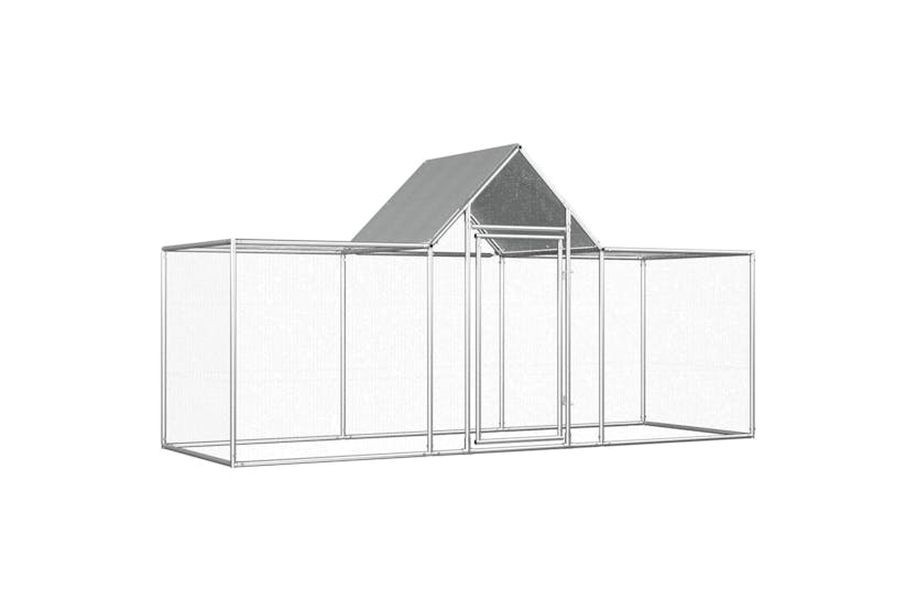 Vidaxl Chicken Coop 3x1x1.5 M Galvanised Steel Vidaxl Chicken Coop 3x1x1.5 M Galvanised Steel