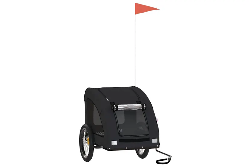 vidaXL 93968 Pet Bike Trailer Black Oxford Fabric And Iron vidaXL 93968 Pet Bike Trailer Black Oxford Fabric And Iron