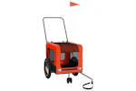 vidaXL 93928 Pet Bike Trailer Orange And Black Oxford Fabric And Iron vidaXL 93928 Pet Bike Trailer Orange And Black Oxford Fabric And Iron