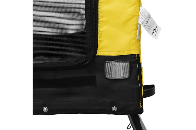 vidaXL 94029 Pet Bike Trailer Yellow And Black Oxford Fabric And Iron vidaXL 94029 Pet Bike Trailer Yellow And Black Oxford Fabric And Iron
