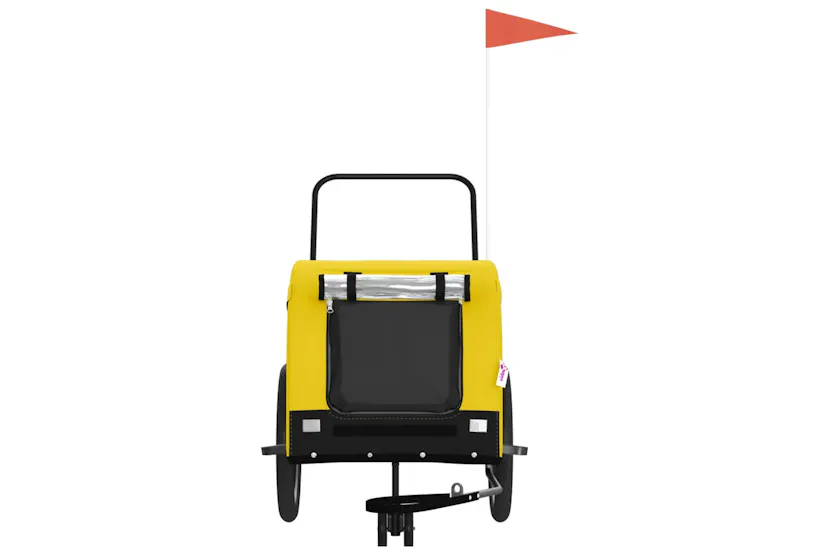 vidaXL 94029 Pet Bike Trailer Yellow And Black Oxford Fabric And Iron vidaXL 94029 Pet Bike Trailer Yellow And Black Oxford Fabric And Iron
