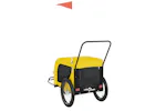 vidaXL 94029 Pet Bike Trailer Yellow And Black Oxford Fabric And Iron vidaXL 94029 Pet Bike Trailer Yellow And Black Oxford Fabric And Iron