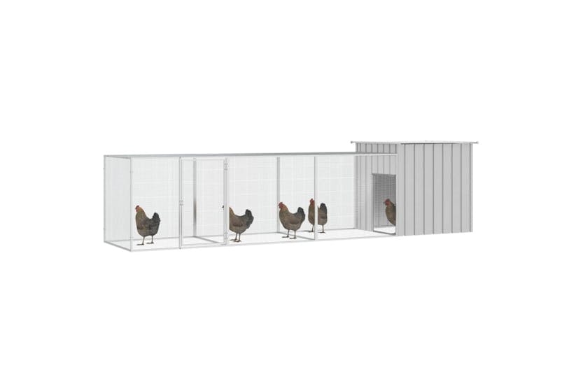 vidaXL 3106461 Chicken Cage Grey 400x91x100cm Galvanised Steel vidaXL 3106461 Chicken Cage Grey 400x91x100cm Galvanised Steel