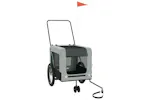 vidaXL 93937 Pet Bike Trailer Grey And Black Oxford Fabric And Iron vidaXL 93937 Pet Bike Trailer Grey And Black Oxford Fabric And Iron