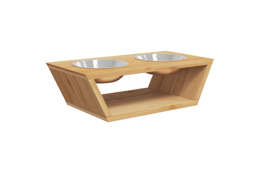 vidaXL 373370 Raised Dog Bowls 35.5x18x10.5cm Bamboo vidaXL 373370 Raised Dog Bowls 35.5x18x10.5cm Bamboo