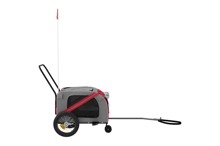 vidaXL 93887 Pet Bike Trailer Red And Black Oxford Fabric And Iron vidaXL 93887 Pet Bike Trailer Red And Black Oxford Fabric And Iron