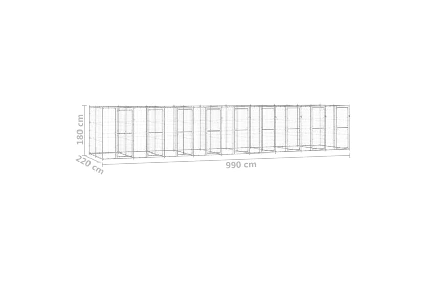 vidaXL 3082289 Outdoor Dog Kennel Galvanised Steel 21.78 M2 vidaXL 3082289 Outdoor Dog Kennel Galvanised Steel 21.78 M2