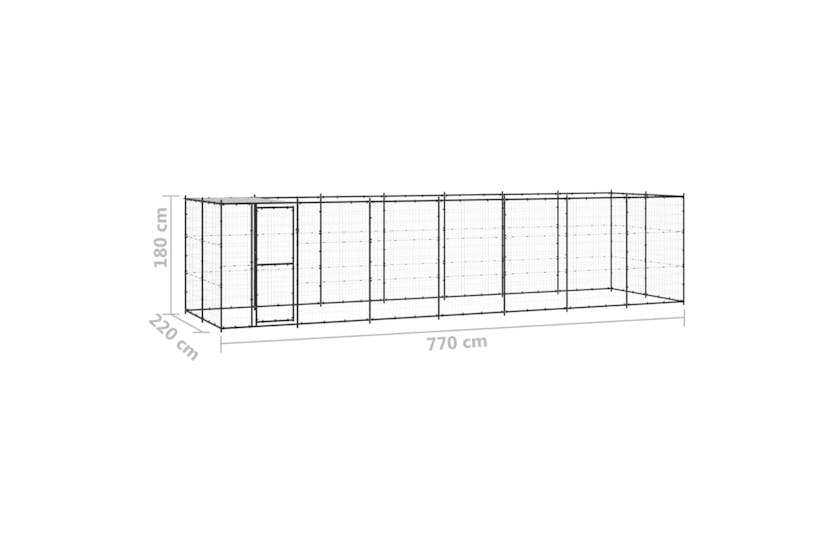 vidaXL 3082295 Outdoor Dog Kennel Steel With Roof 16.94 M2 vidaXL 3082295 Outdoor Dog Kennel Steel With Roof 16.94 M2