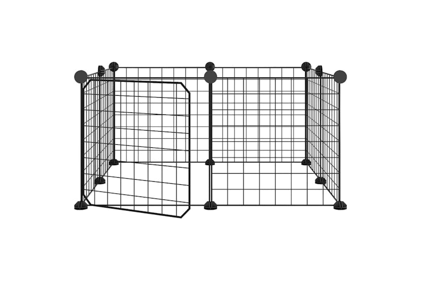 vidaXL 171622 8-panel Pet Cage With Door Black 35x35cm Steel vidaXL 171622 8-panel Pet Cage With Door Black 35x35cm Steel