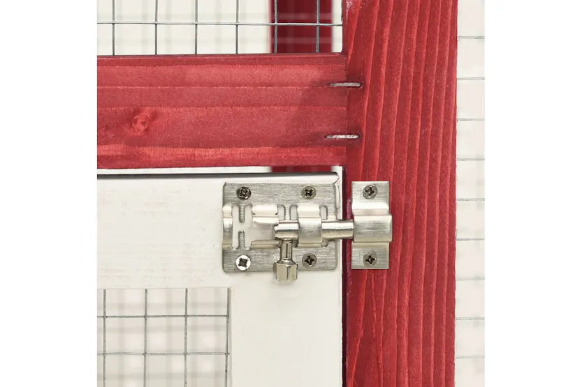 vidaXL 170871 Rabbit Hutch Red And White 140x63x120cm Solid Firwood vidaXL 170871 Rabbit Hutch Red And White 140x63x120cm Solid Firwood
