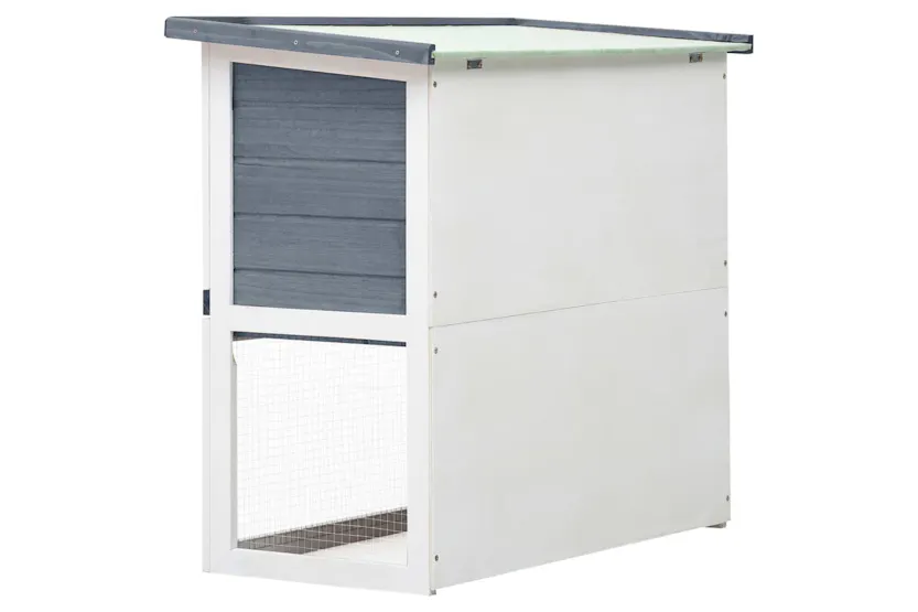 vidaXL 170831 Outdoor Rabbit Hutch 1 Door Grey Wood vidaXL 170831 Outdoor Rabbit Hutch 1 Door Grey Wood