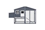 vidaXL 170865 Chicken Coop With Nest Box Grey And White Solid Fir Wood vidaXL 170865 Chicken Coop With Nest Box Grey And White Solid Fir Wood